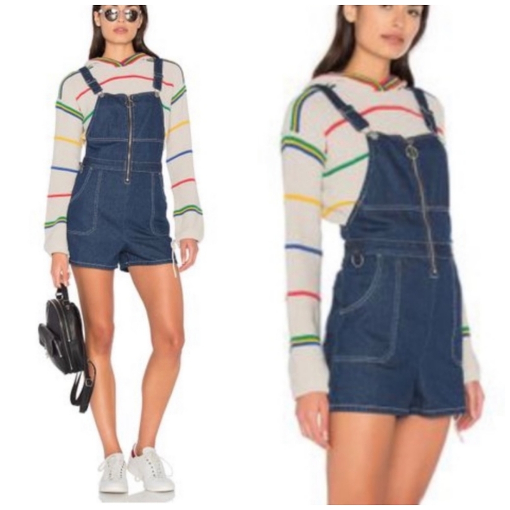 💙 UNIF Zipper Front Denim Shortalls